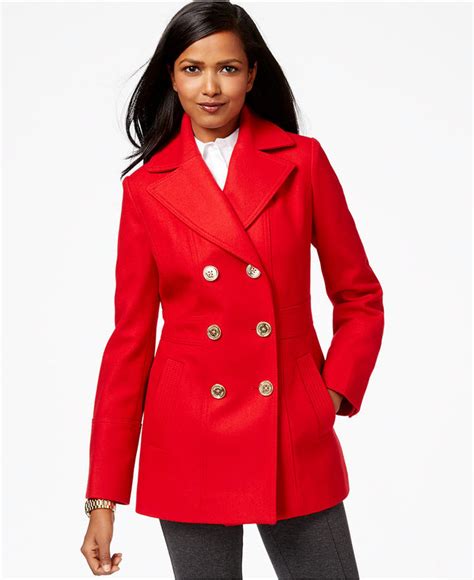 wool peacoat michael kors|Michael Kors peacoat women's.